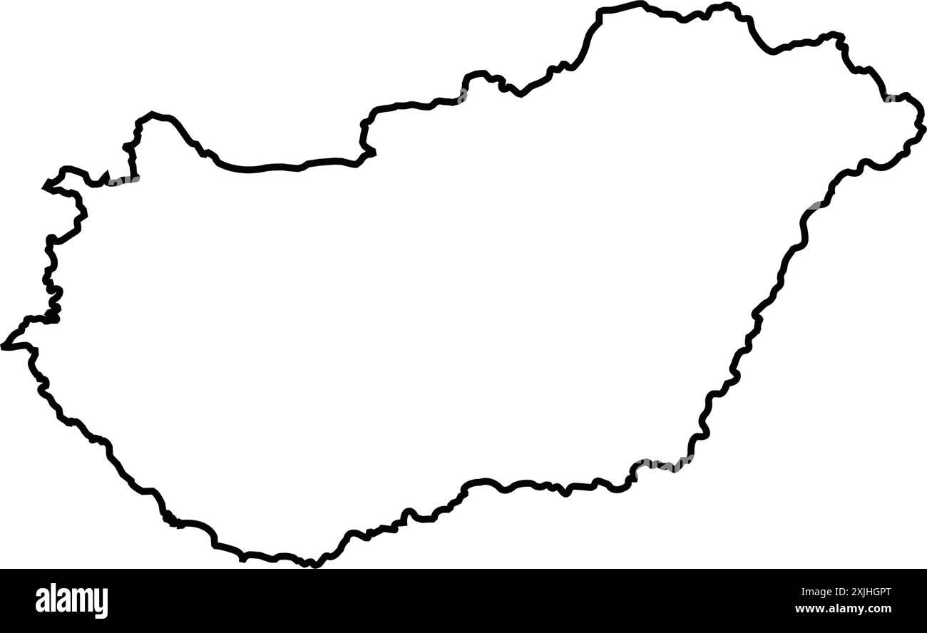 Illustrazione del disegno vettoriale dell'icona della mappa dell'Ungheria Illustrazione Vettoriale