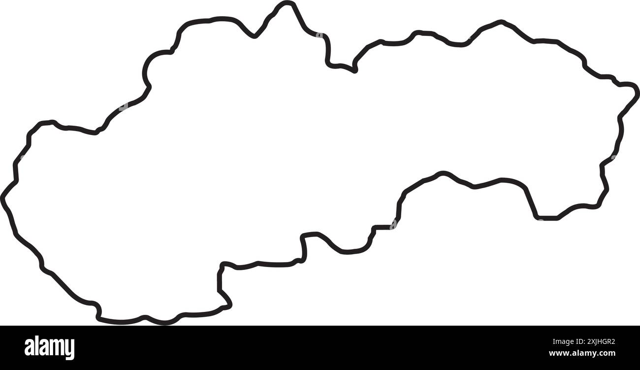 Illustrazione del disegno vettoriale dell'icona della mappa della Slovacchia Illustrazione Vettoriale