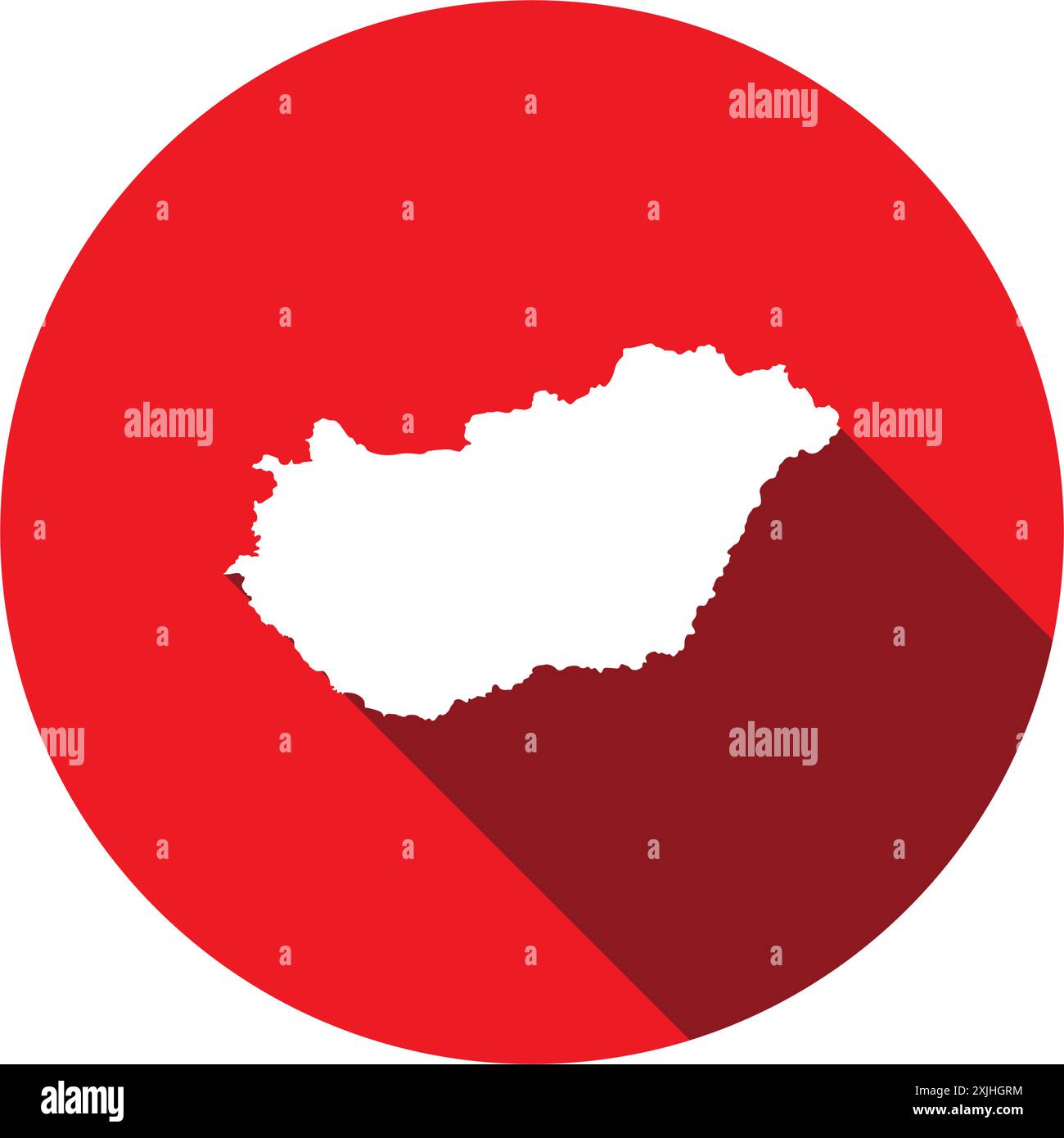 Illustrazione del disegno vettoriale dell'icona della mappa dell'Ungheria Illustrazione Vettoriale