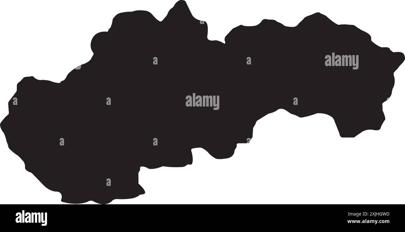 Illustrazione del disegno vettoriale dell'icona della mappa della Slovacchia Illustrazione Vettoriale