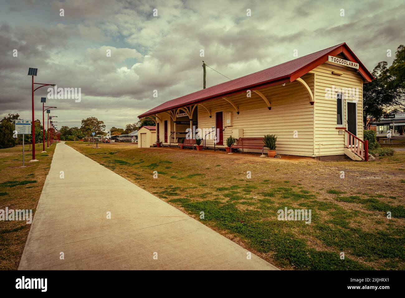 Toogoolawah, Queensland, Australia - edificio storico della stazione ferroviaria lungo il Brisbane Valley Rail Trail Foto Stock