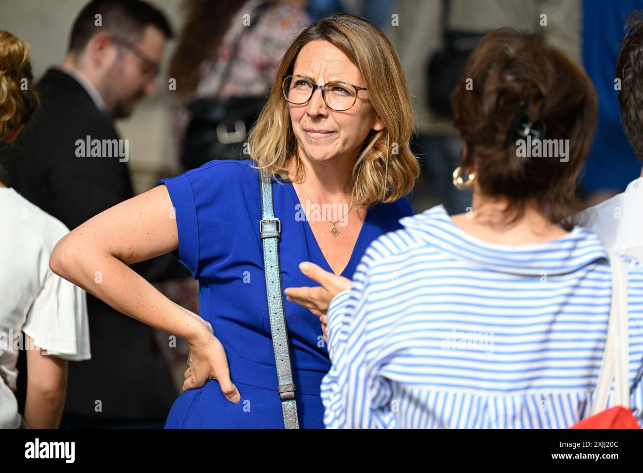 Parigi, Francia. 18 luglio 2024. Sandra Regol durante l'apertura della XVII legislatura all'Assemblea nazionale francese a Parigi, in Francia, il 18 luglio 2024. Crediti: Abaca Press/Alamy Live News Foto Stock