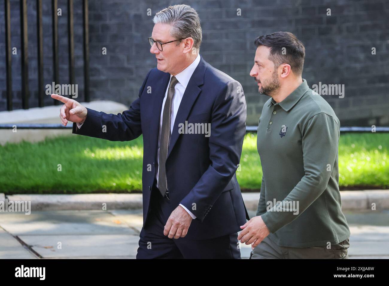 Londra, 19 luglio 2024. Sir Keir Starmer, primo Ministro del Regno Unito, dà il benvenuto oggi a Downing Street a Londra a Volodymyr Zelenskyy, Presidente dell'Ucraina. Crediti: Imageplotter/Alamy Live News Foto Stock