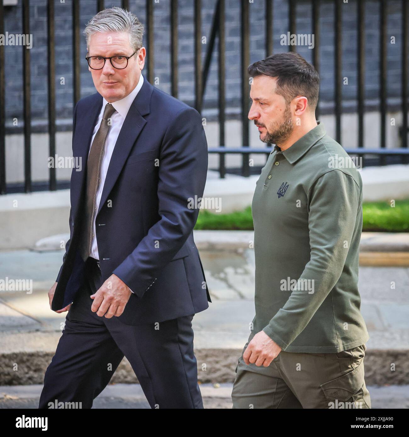Londra, 19 luglio 2024. Sir Keir Starmer, primo Ministro del Regno Unito, dà il benvenuto oggi a Downing Street a Londra a Volodymyr Zelenskyy, Presidente dell'Ucraina. Crediti: Imageplotter/Alamy Live News Foto Stock