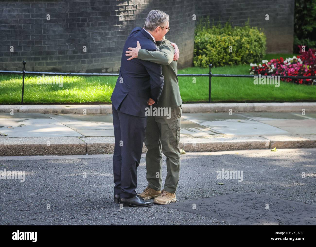 Londra, 19 luglio 2024. Sir Keir Starmer, primo Ministro del Regno Unito, dà il benvenuto oggi a Downing Street a Londra a Volodymyr Zelenskyy, Presidente dell'Ucraina. Crediti: Imageplotter/Alamy Live News Foto Stock