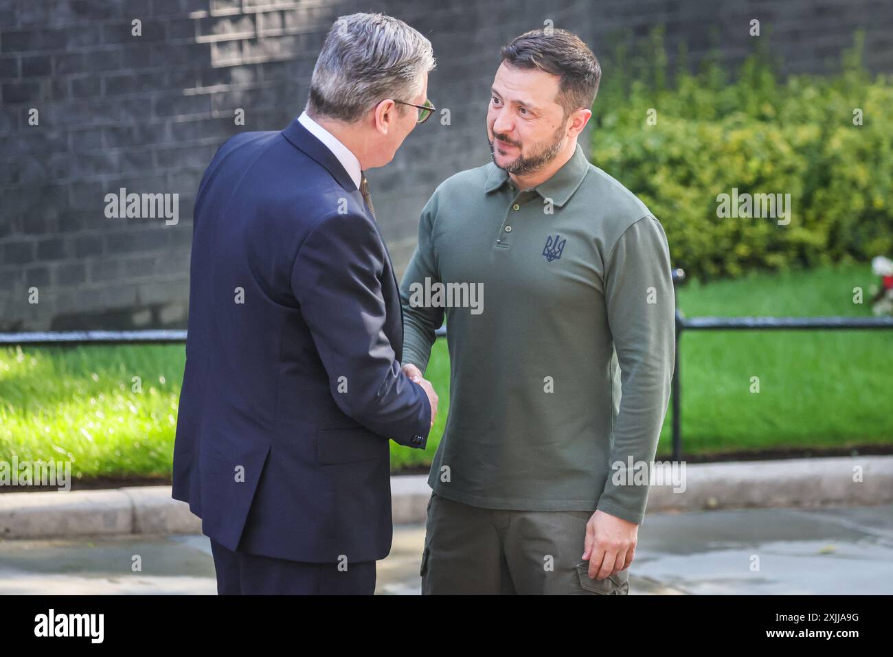Londra, 19 luglio 2024. Sir Keir Starmer, primo Ministro del Regno Unito, dà il benvenuto oggi a Downing Street a Londra a Volodymyr Zelenskyy, Presidente dell'Ucraina. Crediti: Imageplotter/Alamy Live News Foto Stock