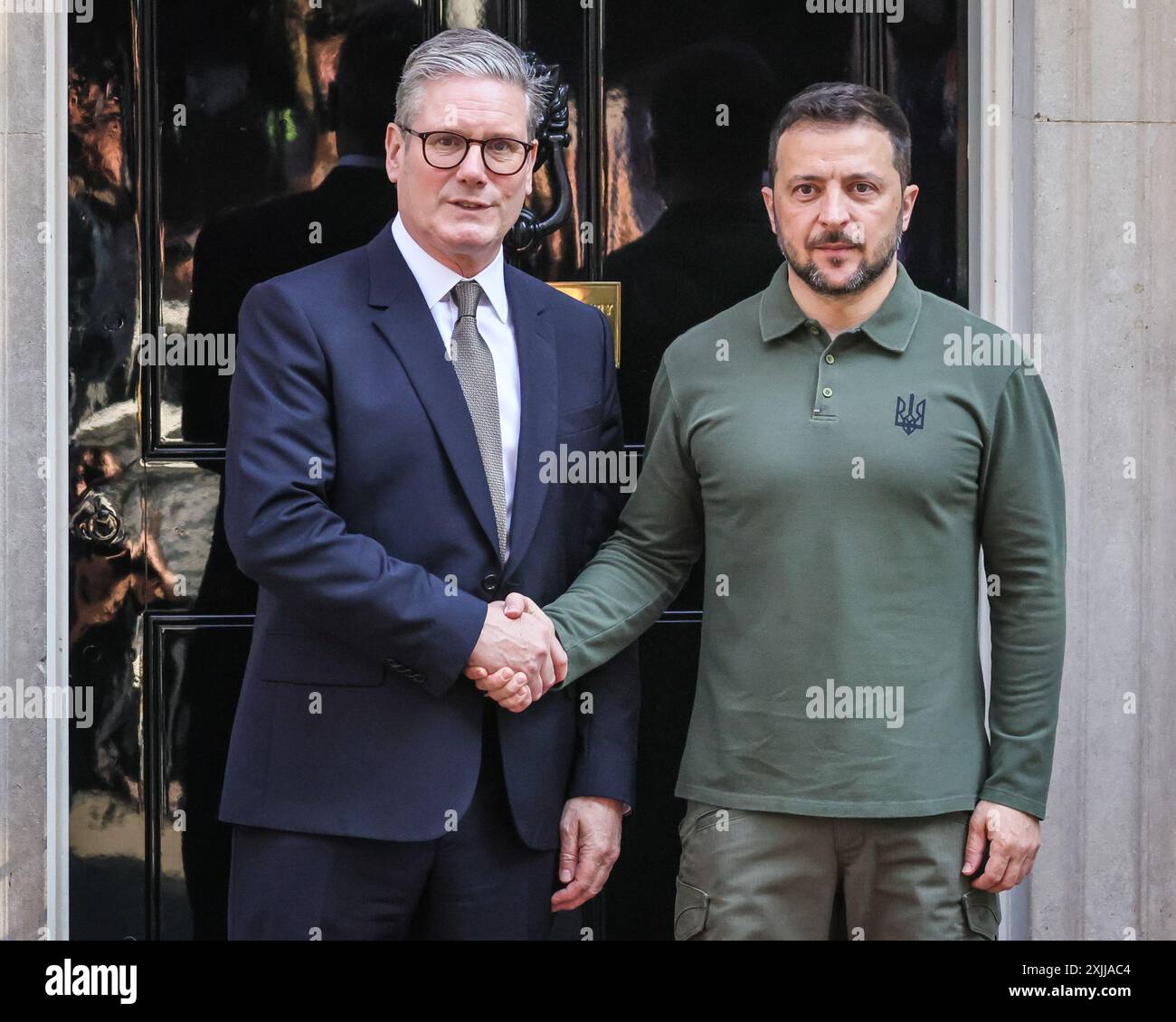 Londra, 19 luglio 2024. Sir Keir Starmer, primo Ministro del Regno Unito, dà il benvenuto oggi a Downing Street a Londra a Volodymyr Zelenskyy, Presidente dell'Ucraina. Crediti: Imageplotter/Alamy Live News Foto Stock
