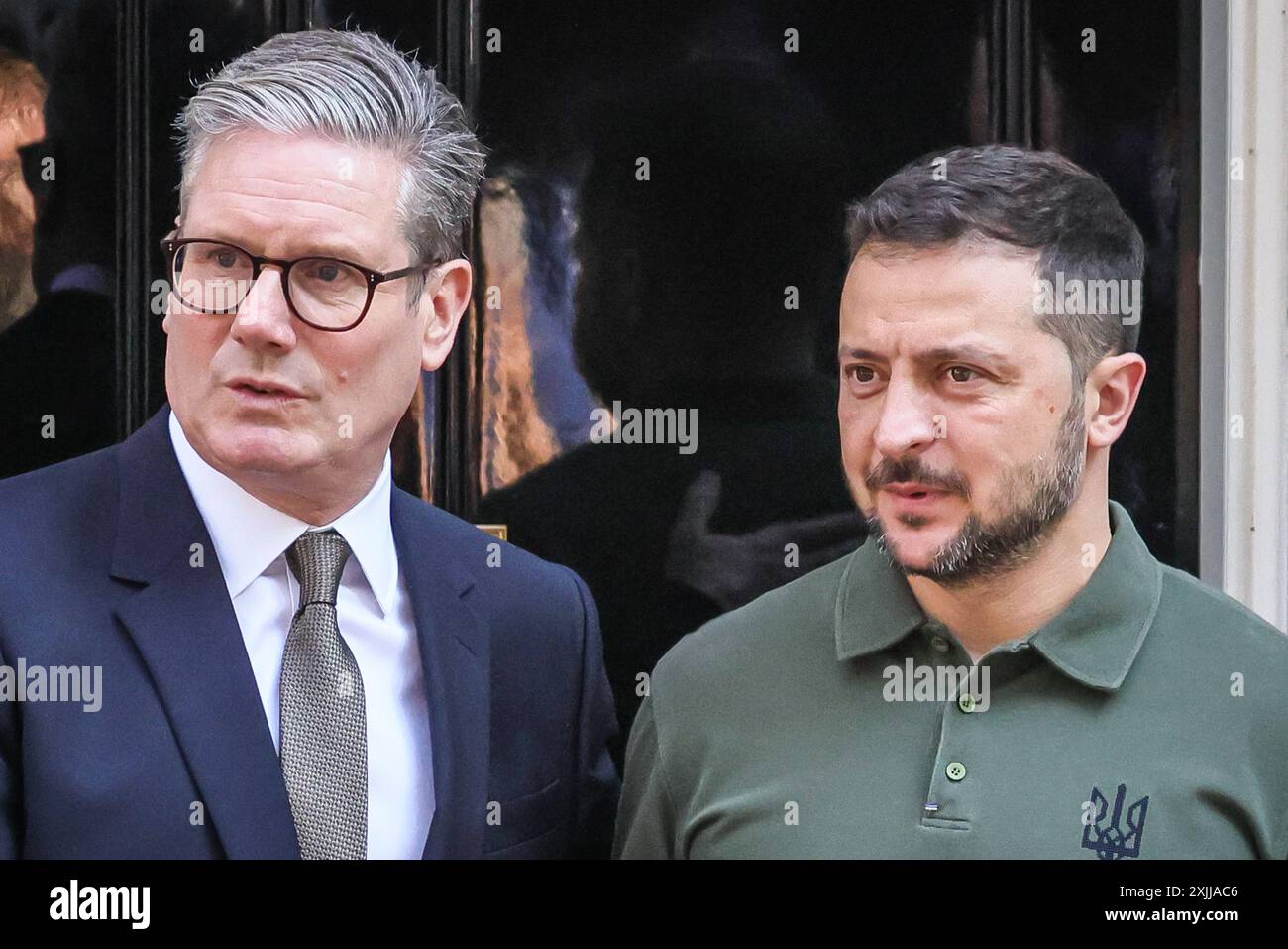Londra, 19 luglio 2024. Sir Keir Starmer, primo Ministro del Regno Unito, dà il benvenuto oggi a Downing Street a Londra a Volodymyr Zelenskyy, Presidente dell'Ucraina. Crediti: Imageplotter/Alamy Live News Foto Stock