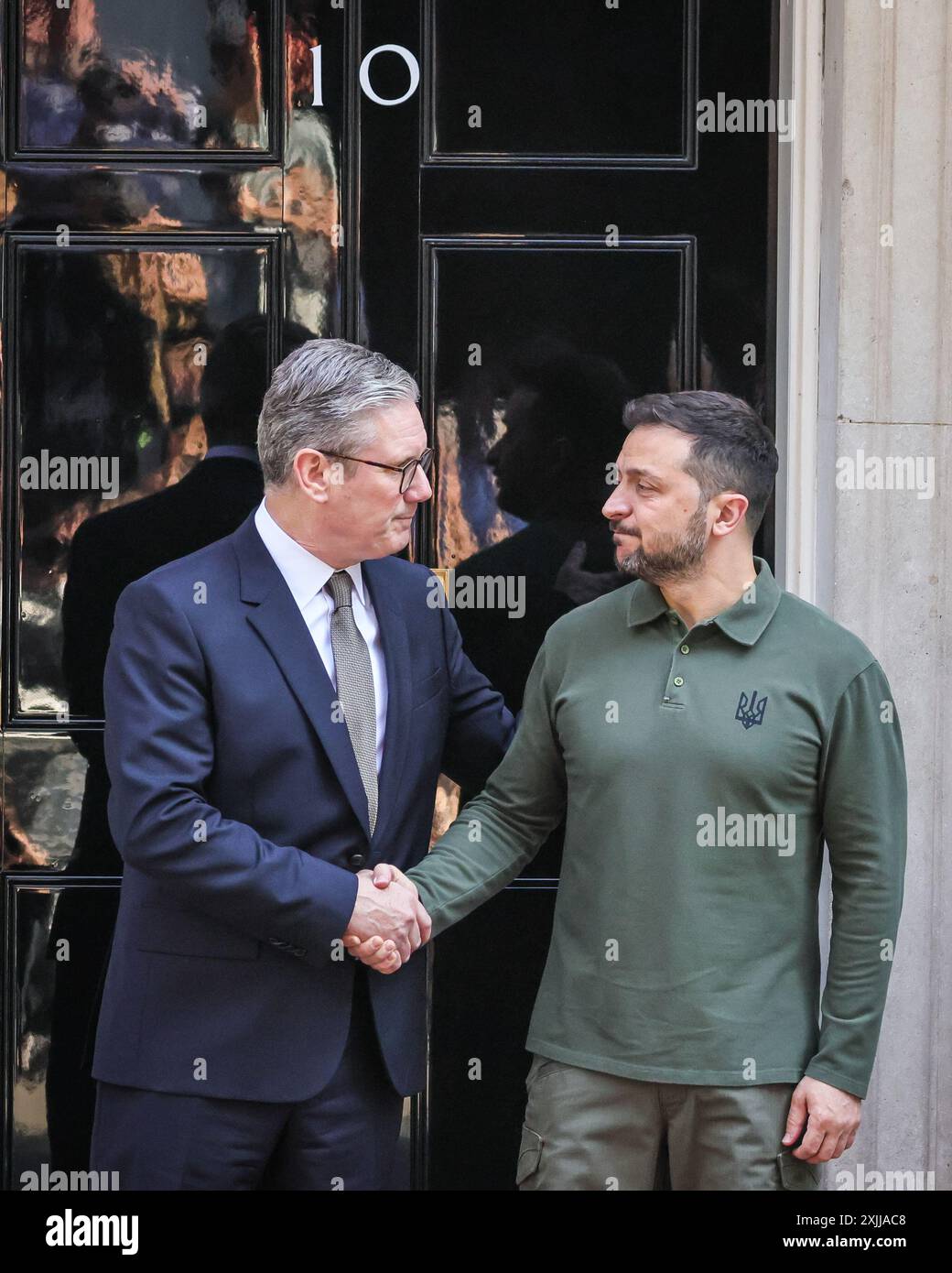 Londra, 19 luglio 2024. Sir Keir Starmer, primo Ministro del Regno Unito, dà il benvenuto oggi a Downing Street a Londra a Volodymyr Zelenskyy, Presidente dell'Ucraina. Crediti: Imageplotter/Alamy Live News Foto Stock