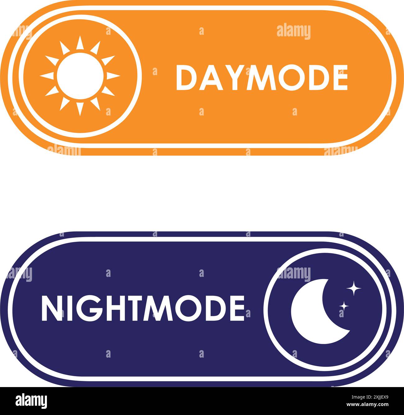 pulsante giorno e notte con illustrazione vettoriale sole e luna Illustrazione Vettoriale