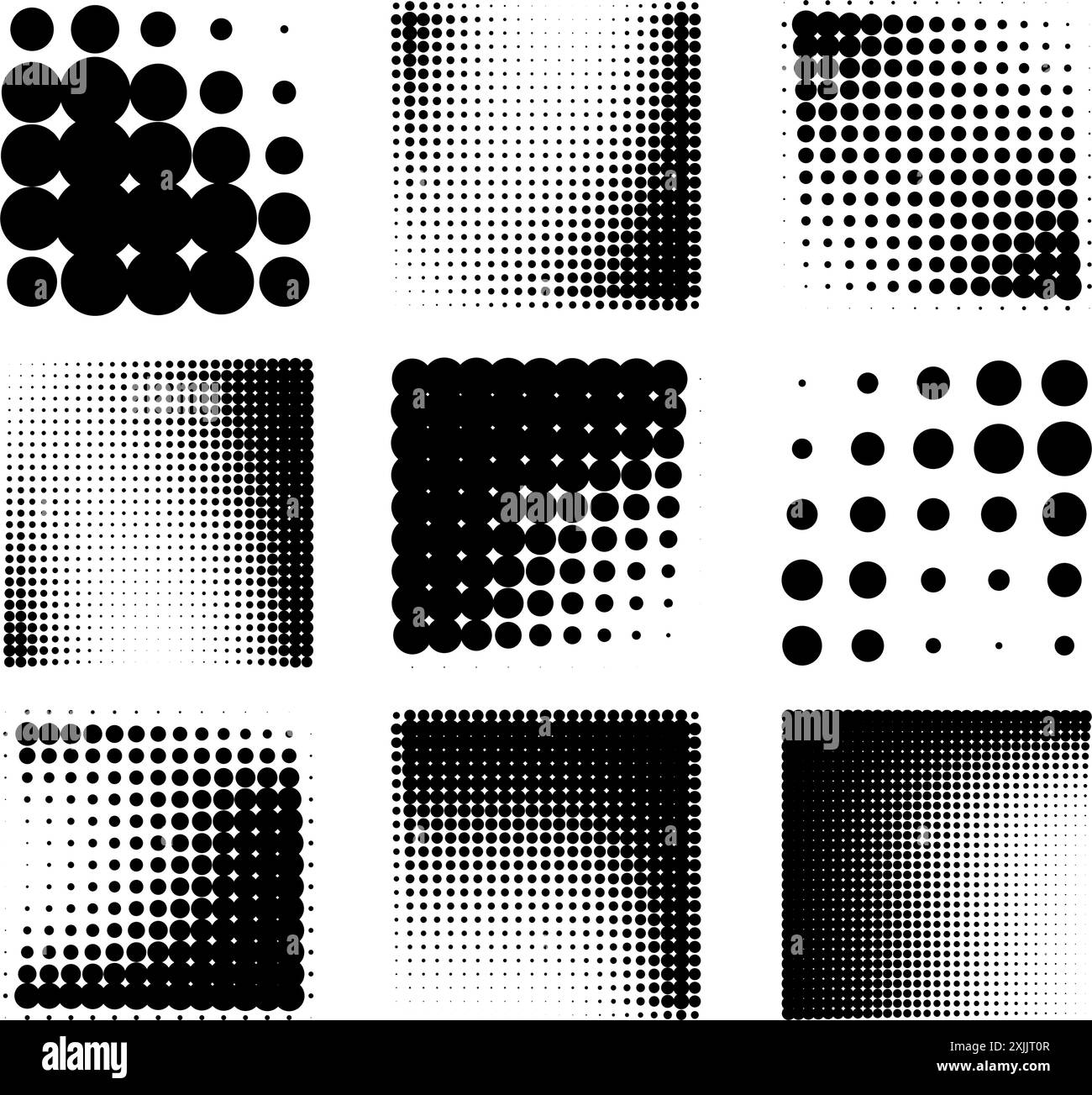 Elemento di design del logo. Set di fotogrammi tratteggiati mezzitoni. Illustrazione vettoriale Illustrazione Vettoriale