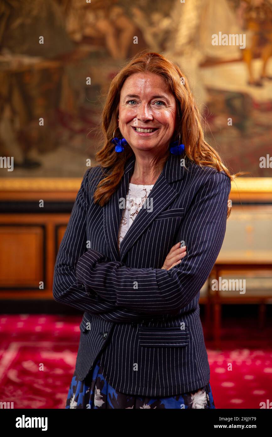 Anne-Charlotte d'Ursel posa durante un servizio fotografico, al Senato del parlamento federale a Bruxelles, giovedì 18 luglio 2024. BELGA FOTO KURT DESPLENTER Foto Stock