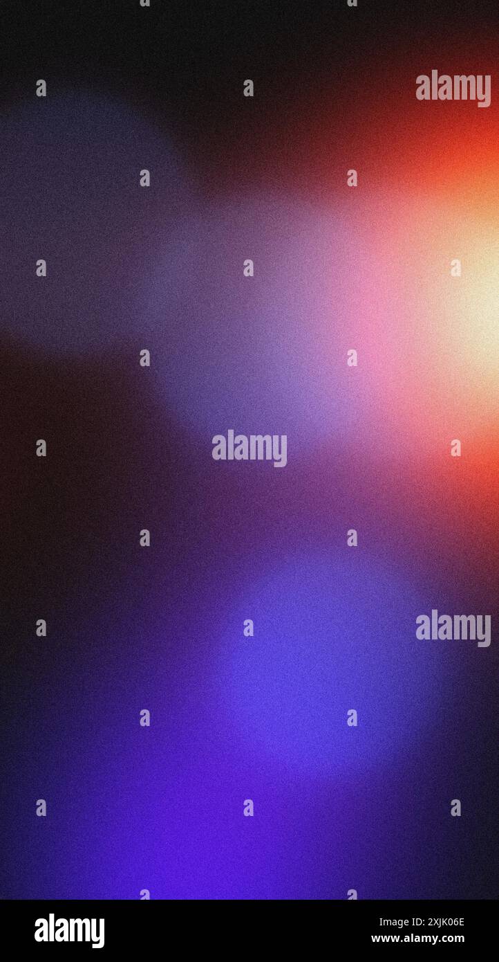 Sfondo astratto con una texture granulosa con colorate luci rosse e blu Foto Stock