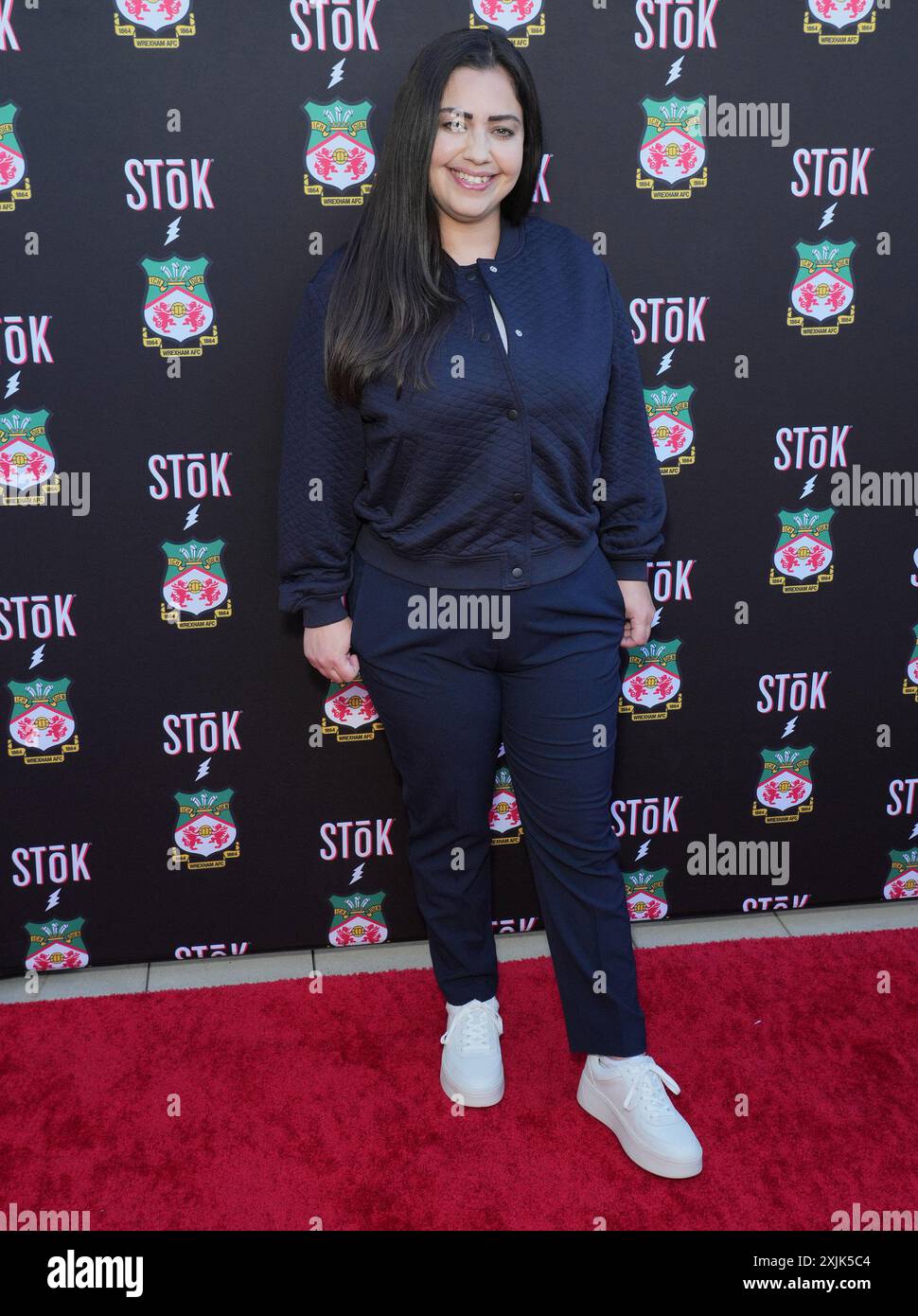 Los Angeles, Stati Uniti. 18 luglio 2024. Gemma Owen arriva al Wrexham AFC 's Wrex Coast Tour Kick-Off Party che si tiene al Beverly Hilton di Beverly Hills, CALIFORNIA, giovedì, 18 luglio 2024. (Foto di Sthanlee B. Mirador/Sipa USA) credito: SIPA USA/Alamy Live News Foto Stock