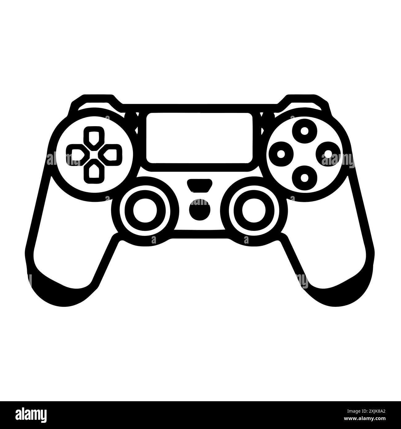 Icona del controller per videogiochi in bianco e nero Illustrazione Vettoriale