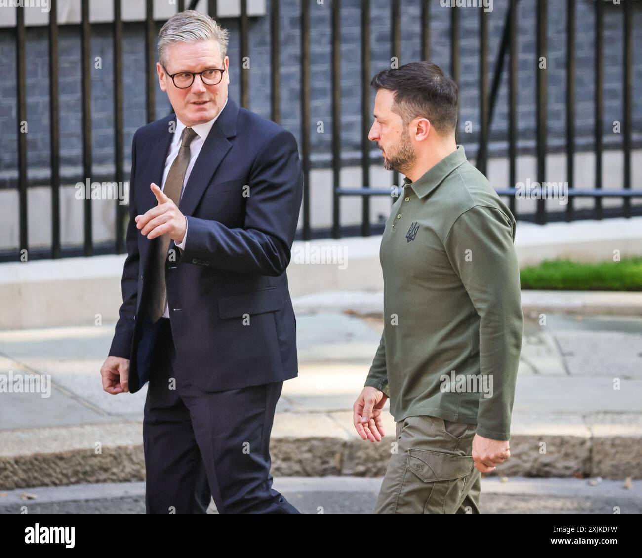 Londra, 19 luglio 2024. Sir Keir Starmer, primo Ministro del Regno Unito, dà il benvenuto oggi a Downing Street a Londra a Volodymyr Zelenskyy, Presidente dell'Ucraina. Crediti: Imageplotter/Alamy Live News Foto Stock
