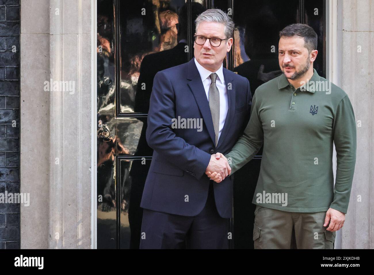 Londra, 19 luglio 2024. Sir Keir Starmer, primo Ministro del Regno Unito, dà il benvenuto oggi a Downing Street a Londra a Volodymyr Zelenskyy, Presidente dell'Ucraina. Crediti: Imageplotter/Alamy Live News Foto Stock