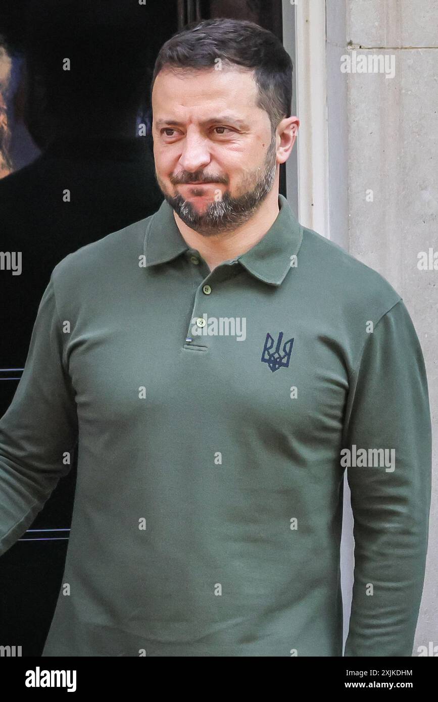 Londra, 19 luglio 2024. Sir Keir Starmer, primo Ministro del Regno Unito, dà il benvenuto oggi a Downing Street a Londra a Volodymyr Zelenskyy, Presidente dell'Ucraina. Crediti: Imageplotter/Alamy Live News Foto Stock