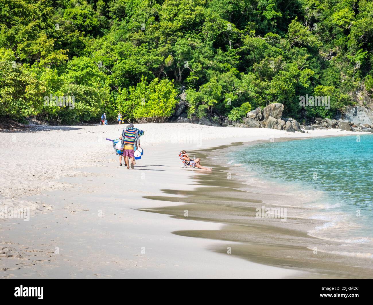 Trunk Bay nel Parco Nazionale delle Isole Vergini sull'isola di St John nelle Isole Vergini americane Foto Stock