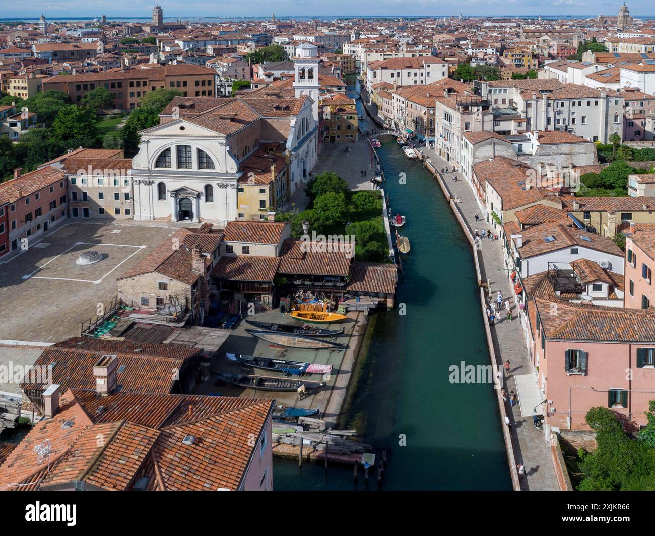 Gondelwerft Squero de San Trovaso am Rio San Trovaso im Stadtteil Dorsoduro, Venedig, Veneto, Italien Foto Stock