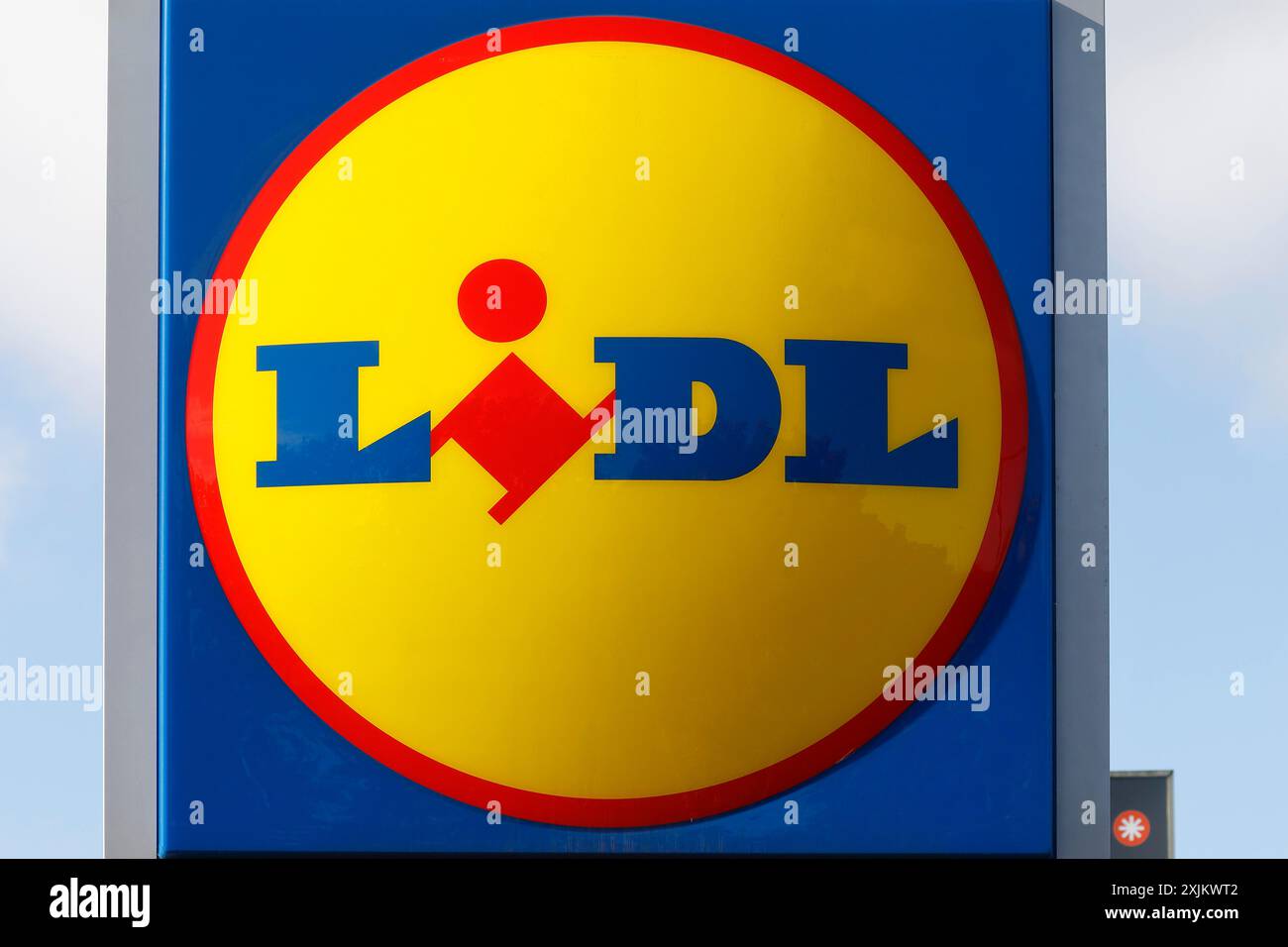 Firma con il logo Lidl, Schleswig-Holstein, Germania Foto Stock