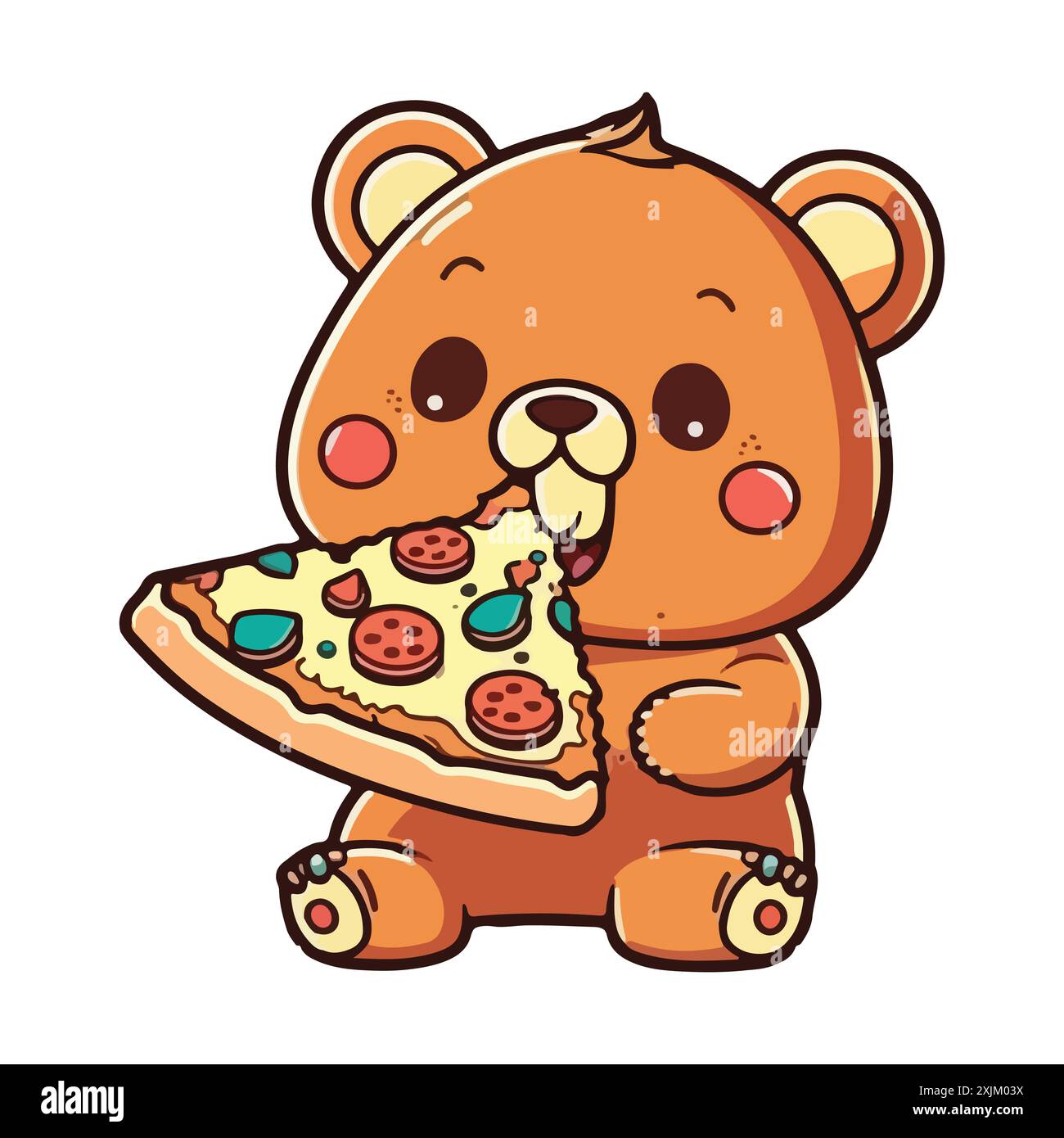 Illustrazione di Bear Pizza Vector Illustrazione Vettoriale