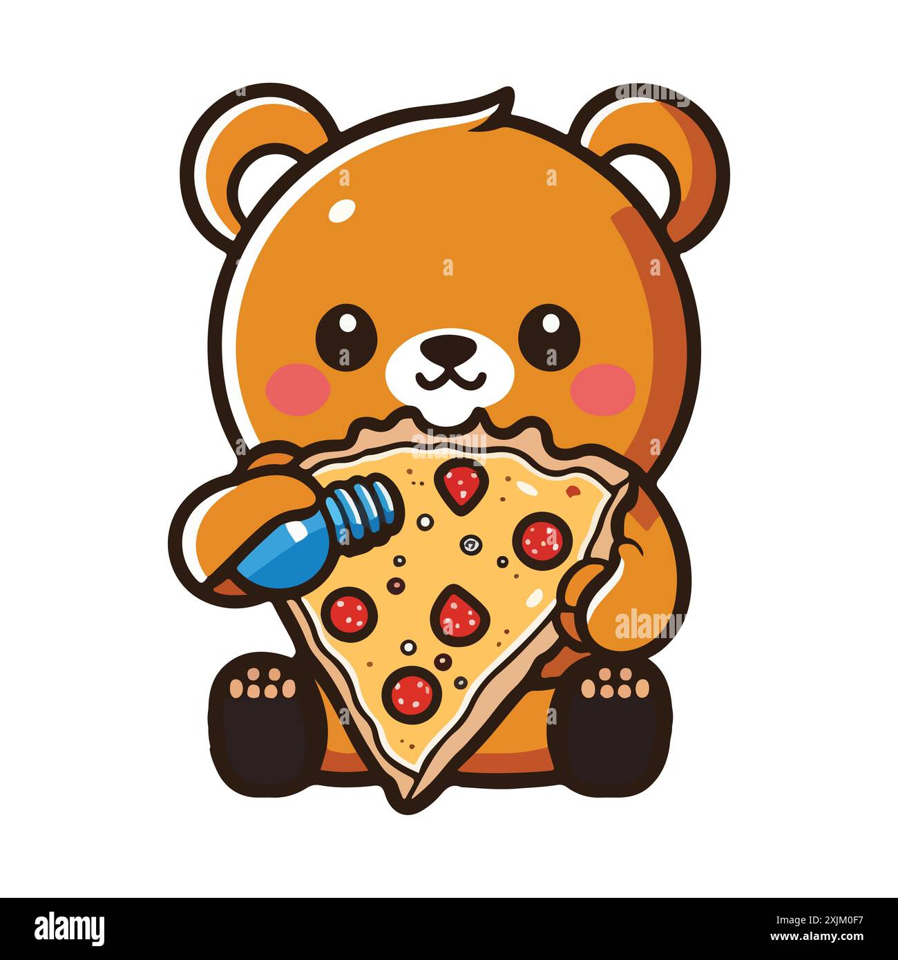 Illustrazione di Bear Pizza Vector Illustrazione Vettoriale