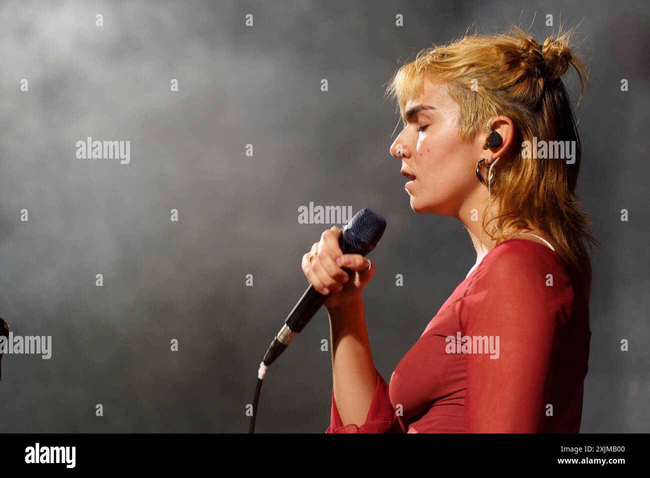 Ven'nus in concerto, la lluna en Vers festival, Sant Joan, Maiorca, Isole Baleari, Spagna Foto Stock