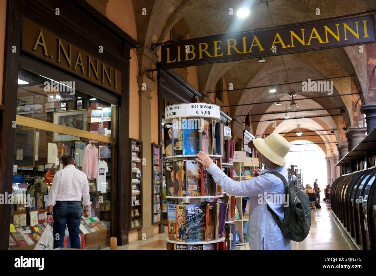 Bologna, Italia. Libreria Nanni storica libreria Foto Stock