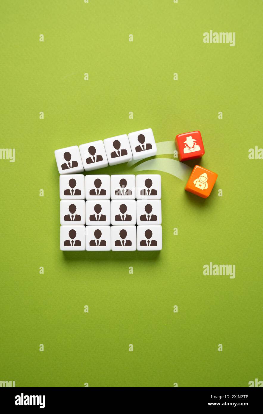 Eliminare le spie industriali e gli hacker malintenzionati da un gruppo di dipendenti. Spionaggio industriale e finanziario. Proteggete il business da sabotaggi e dati Foto Stock