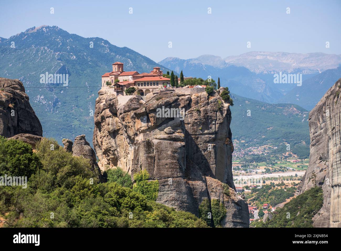 Meteora: Monastero della Santissima Trinità. Kalambaka, Grecia. Foto Stock