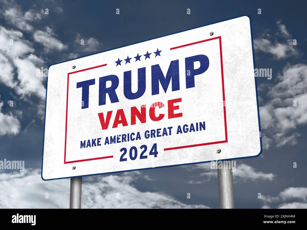 Trump Vance Logo per le elezioni del 2024 Foto Stock