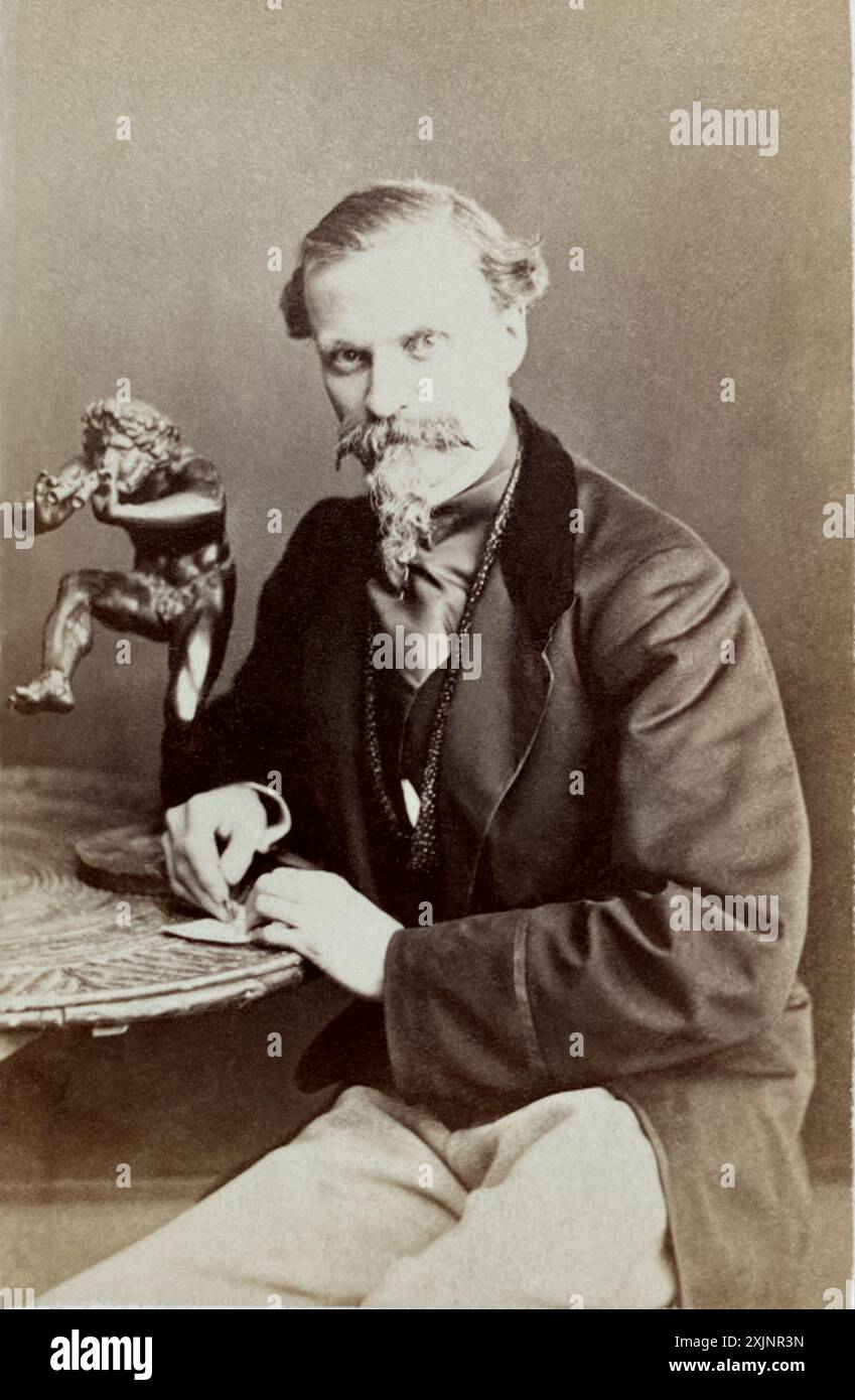 1870 c. , Parigi , FRANCIA : il pittore e caricaturista francese CHAM ( nato Charles Amédée de Noé , 1818 - 1879 ) . Foto di Felix NADAR , Parigi . - AMEDEE DE NOE - ARTI - ARTI VIVE - ARTE - Francia - RITRATTO - STORIA - FOTO STORICHE - CARICATURISTA - CARICATURISTA - CARICATURA - fauno - faune - scultura - baffi - baffi - barba --- Archivio GBB Foto Stock