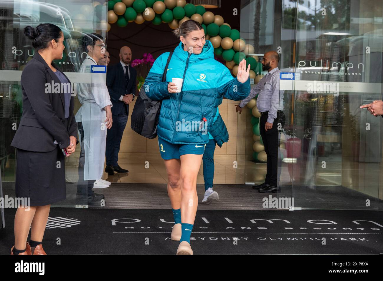 MatildaÕs giocatore lascia il campo nel Parco Olimpico per allenarsi prima della partita MondayÕs contro la Cina. Foto: Thomas Lisson Foto Stock