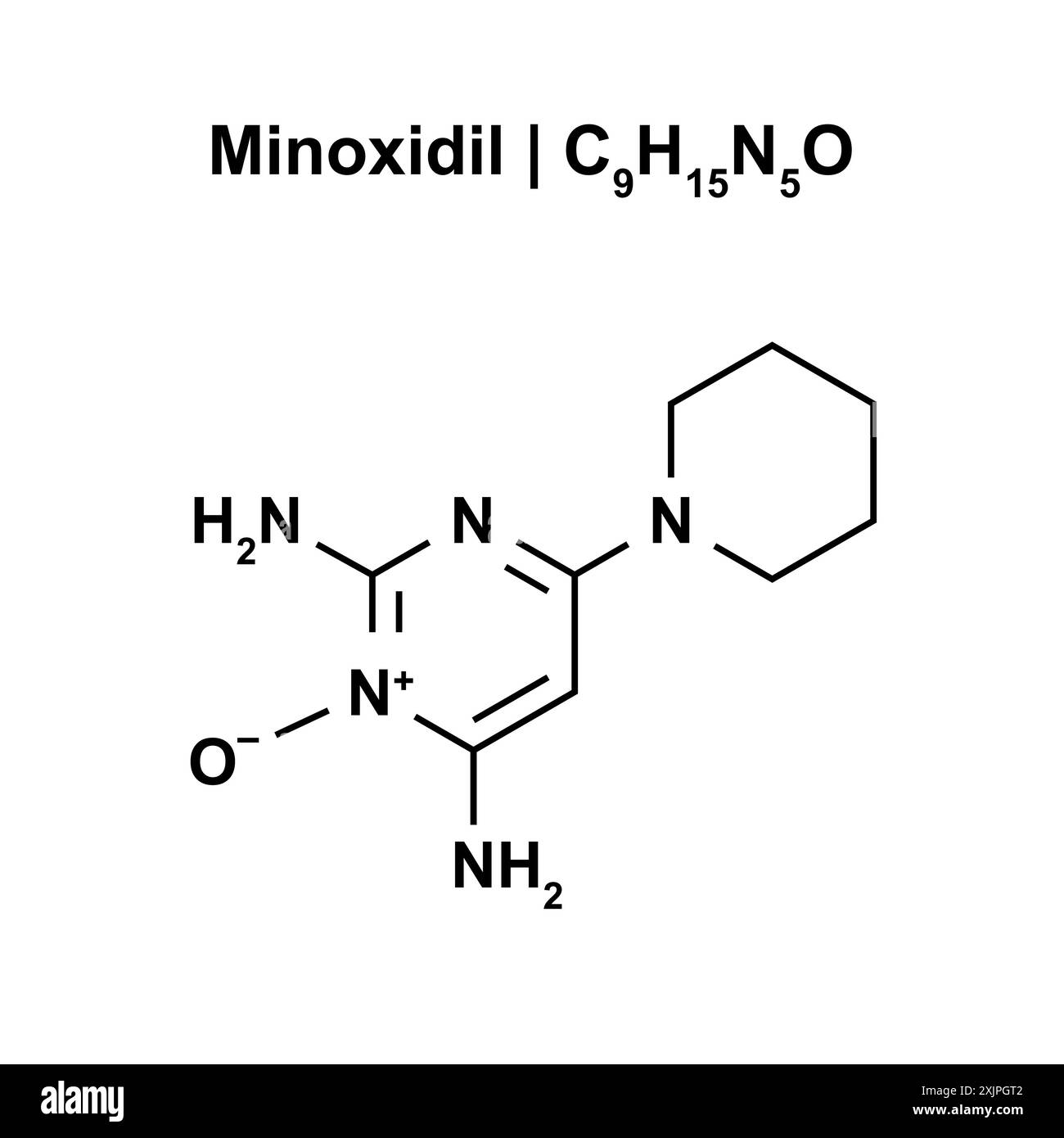 Struttura Minoxidil, illustrazione. Foto Stock