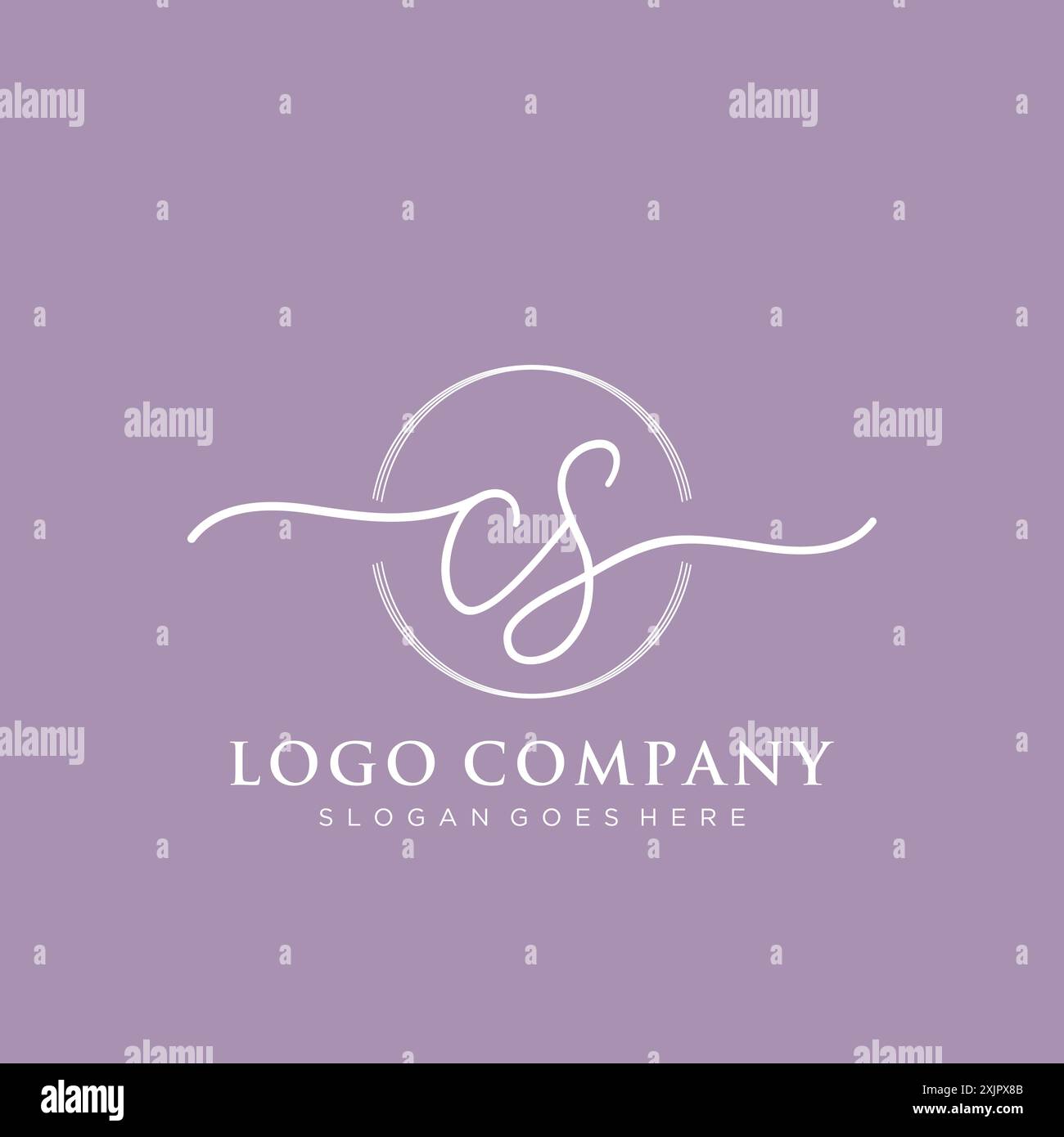 CS scrittura iniziale con logo cerchio pennello Illustrazione Vettoriale