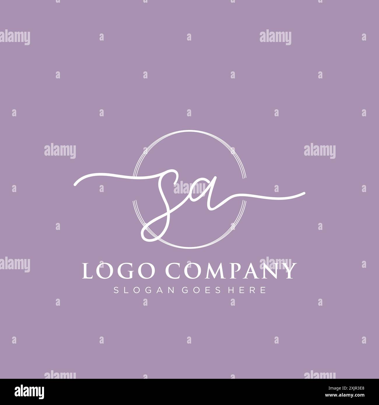 Sa scrittura iniziale con logo a forma di pennello circolare Illustrazione Vettoriale