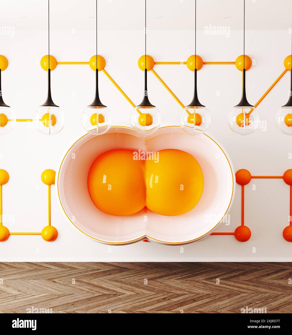 Conceptual design interno. Il rendering 3D Foto Stock