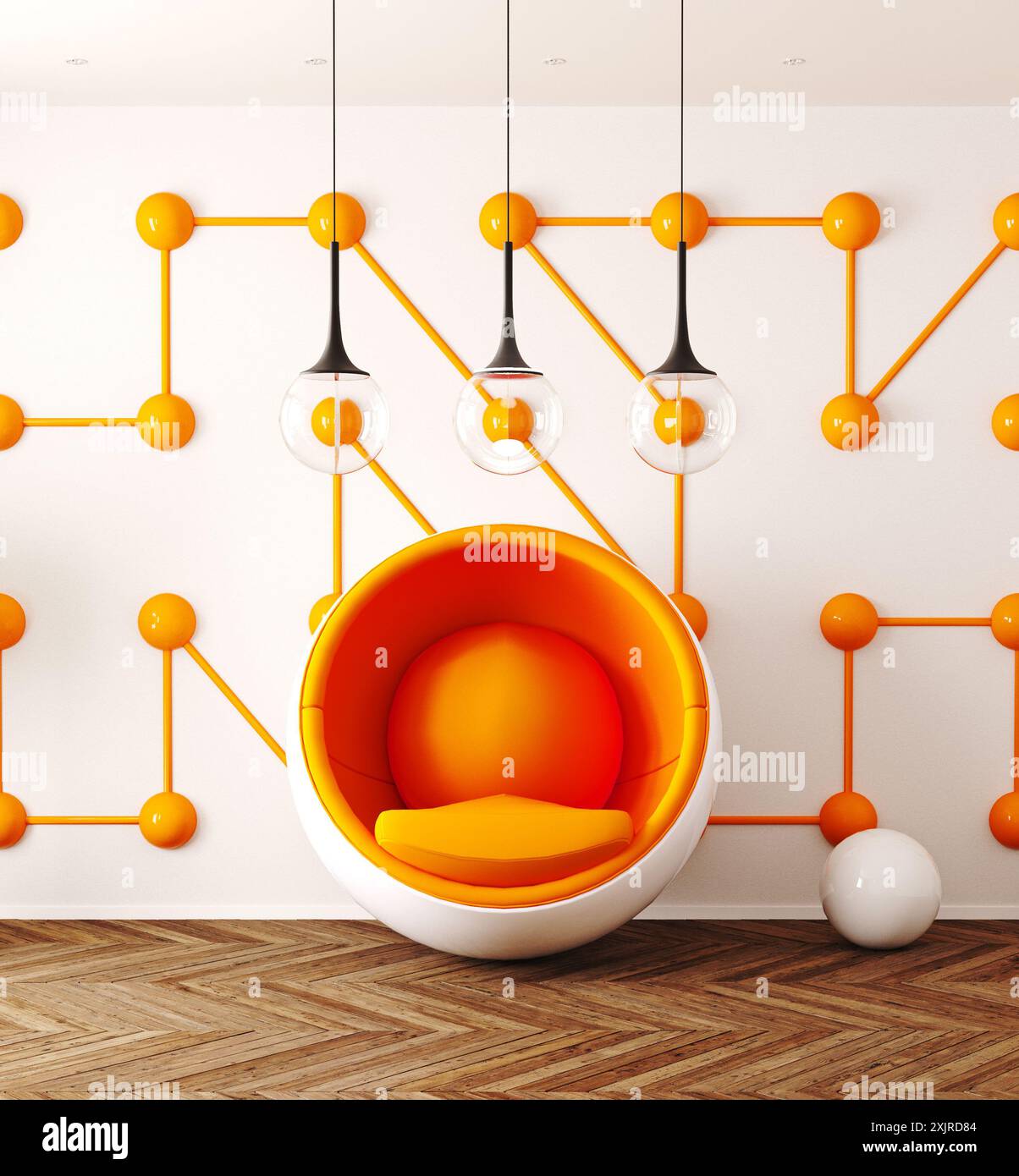 Conceptual design interno. Il rendering 3D Foto Stock