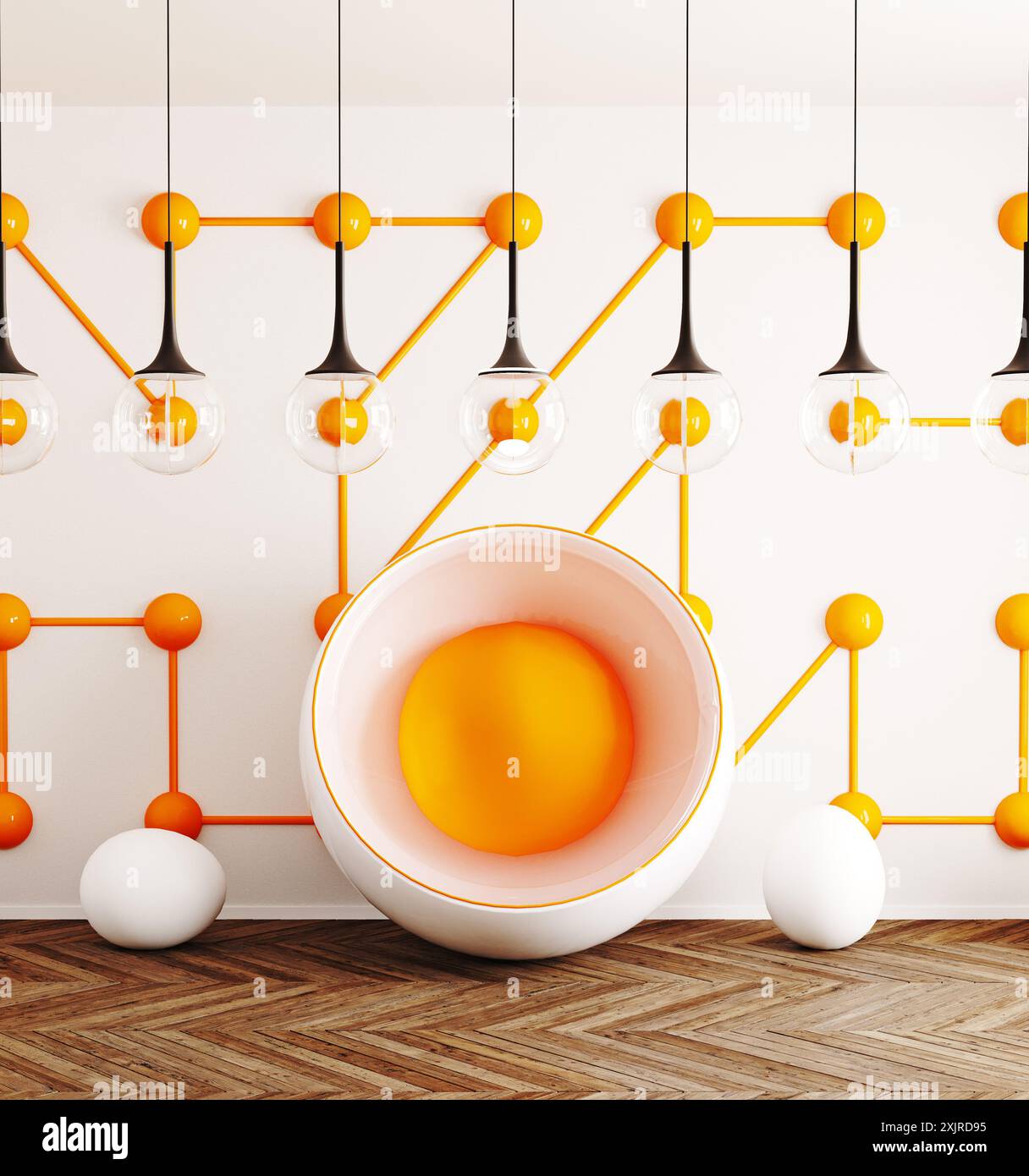 Conceptual design interno. Il rendering 3D Foto Stock