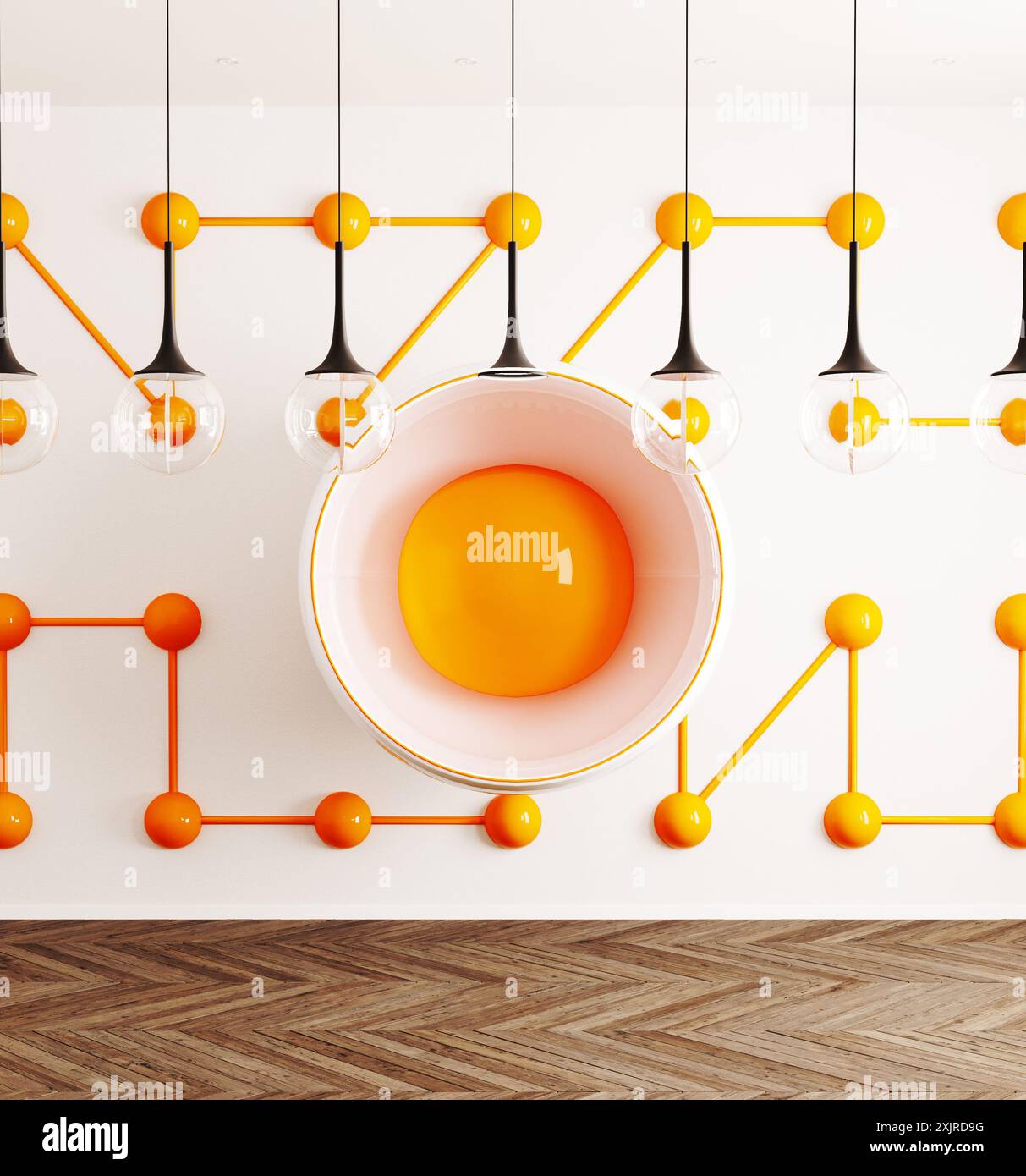 Conceptual design interno. Il rendering 3D Foto Stock