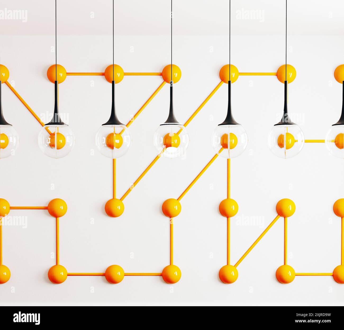 Conceptual interior design della parete. Il rendering 3D Foto Stock