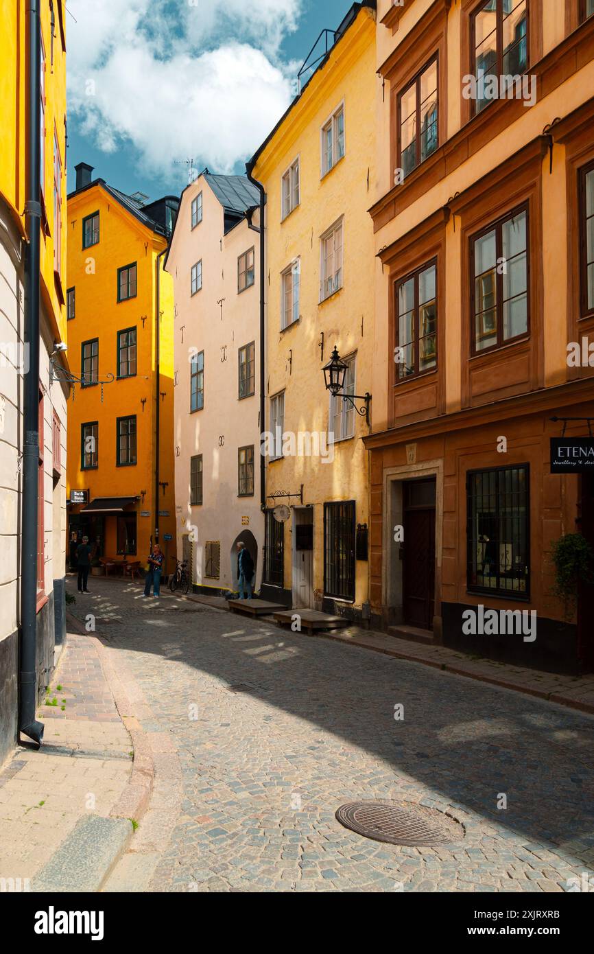 Strada nella città vecchia (Gamla Stan) a Stoccolma, Svezia Foto Stock