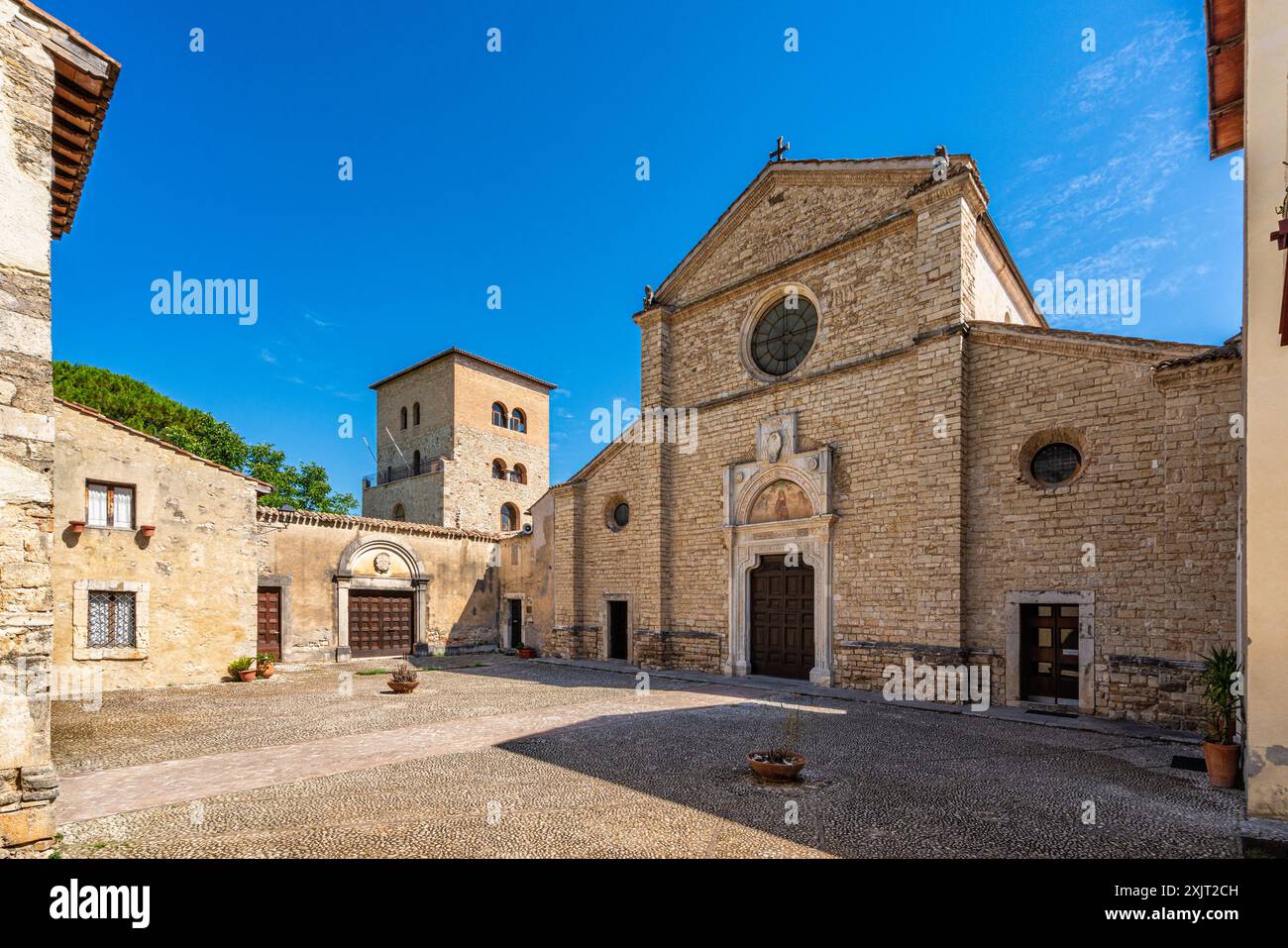 La meravigliosa Abbazia di Farfa, in provincia di Rieti, Lazio, Italia. Foto Stock