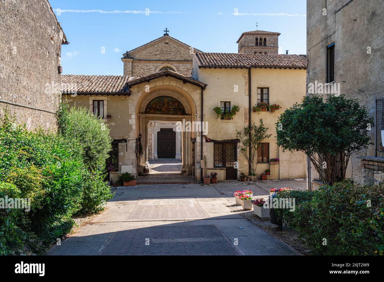 La meravigliosa Abbazia di Farfa, in provincia di Rieti, Lazio, Italia. Foto Stock