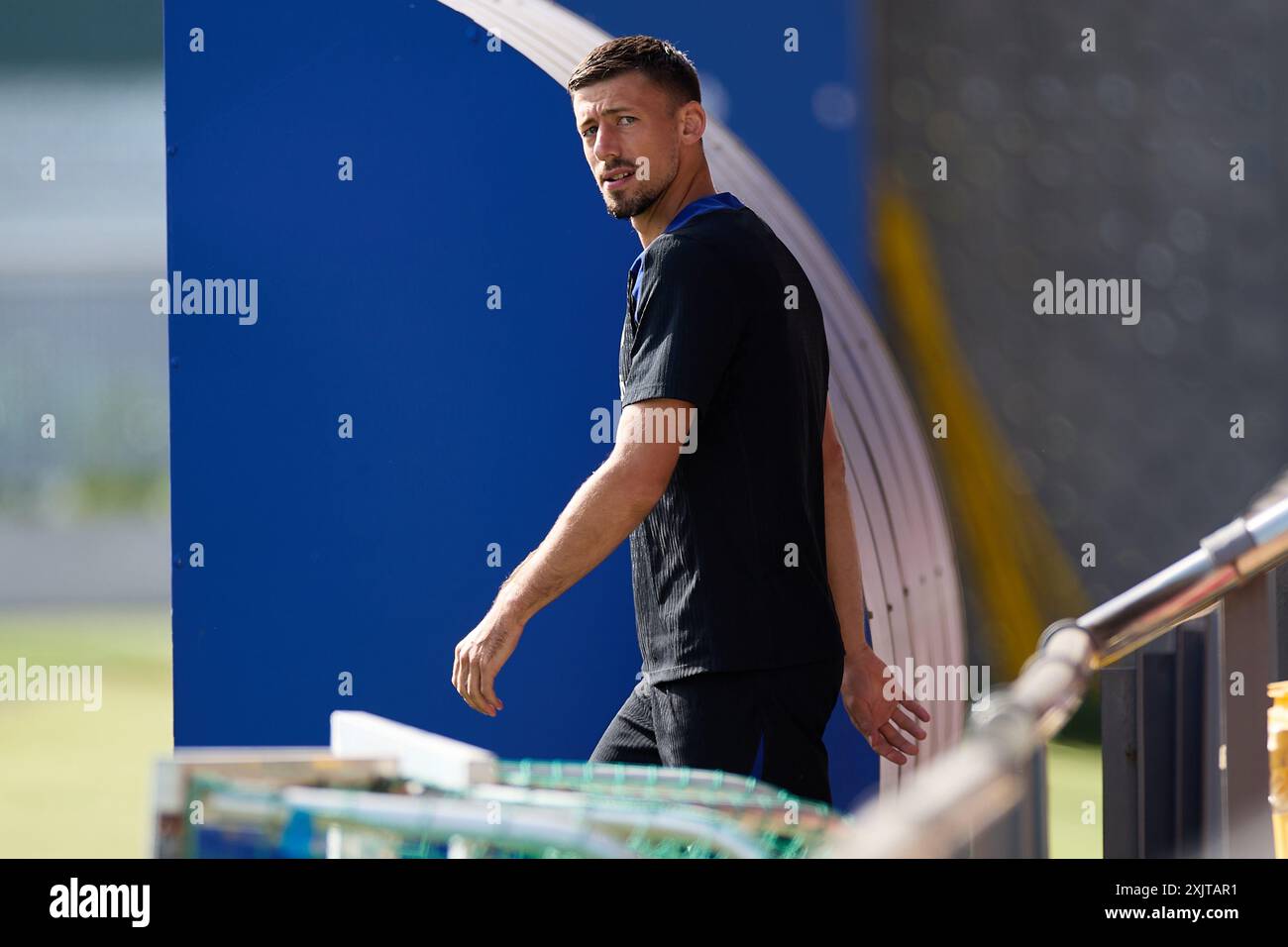 Clement Lenglet durante una sessione di allenamento del FC Barcelona al Ciutat Esportiva Joan Gamper il 19 luglio 2024 a Barcellona, Spagna. (Credito: David Ramirez Foto Stock