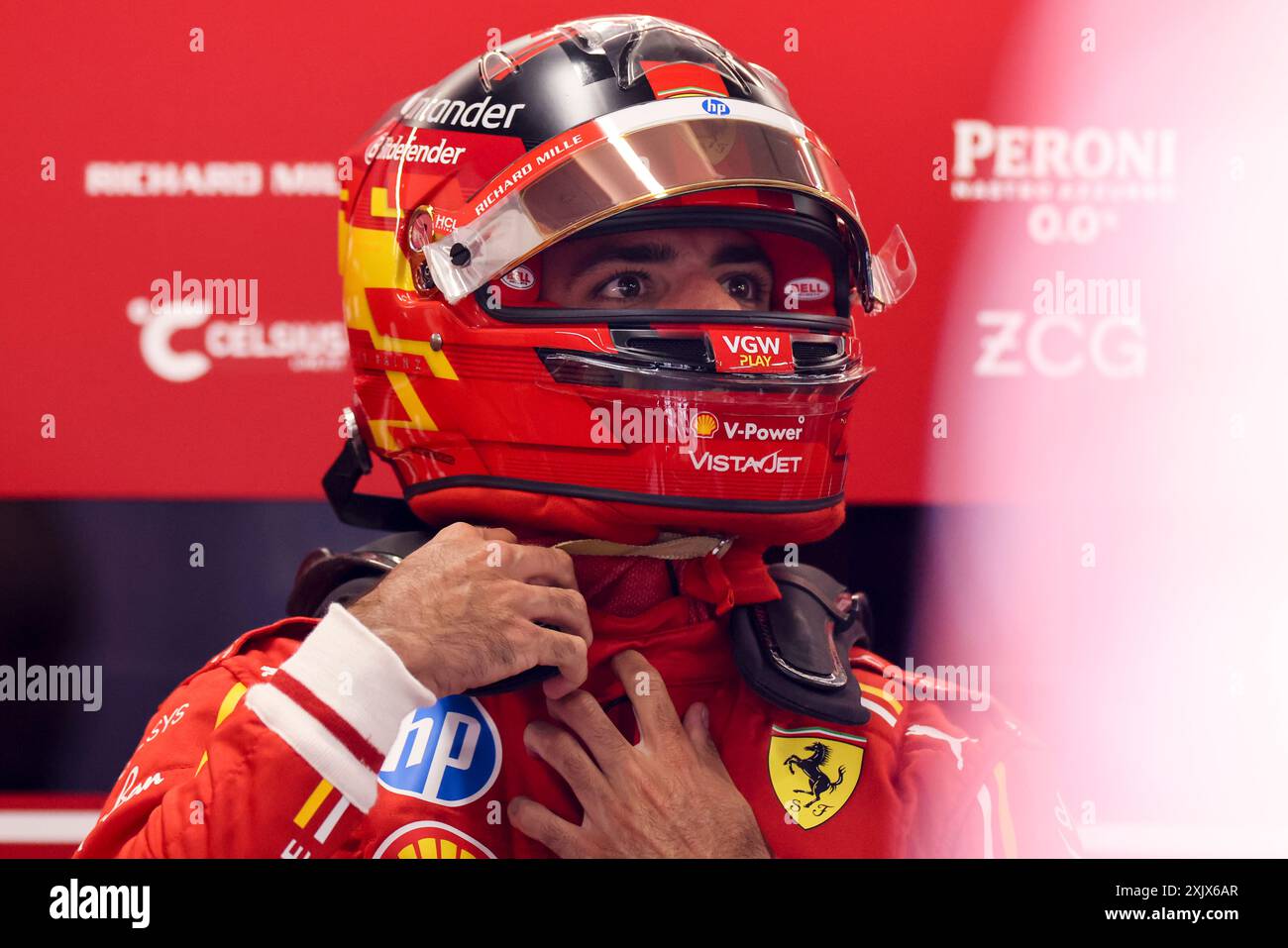 Mogyorod, Ungheria. 20 luglio 2024. Formula 1 Gran Premio d'Ungheria a Hungaroring, Ungheria. Nella foto: Carlos Sainz (SPA) della Scuderia Ferrari durante la terza sessione di prove © Piotr Zajac/Alamy Live News Foto Stock