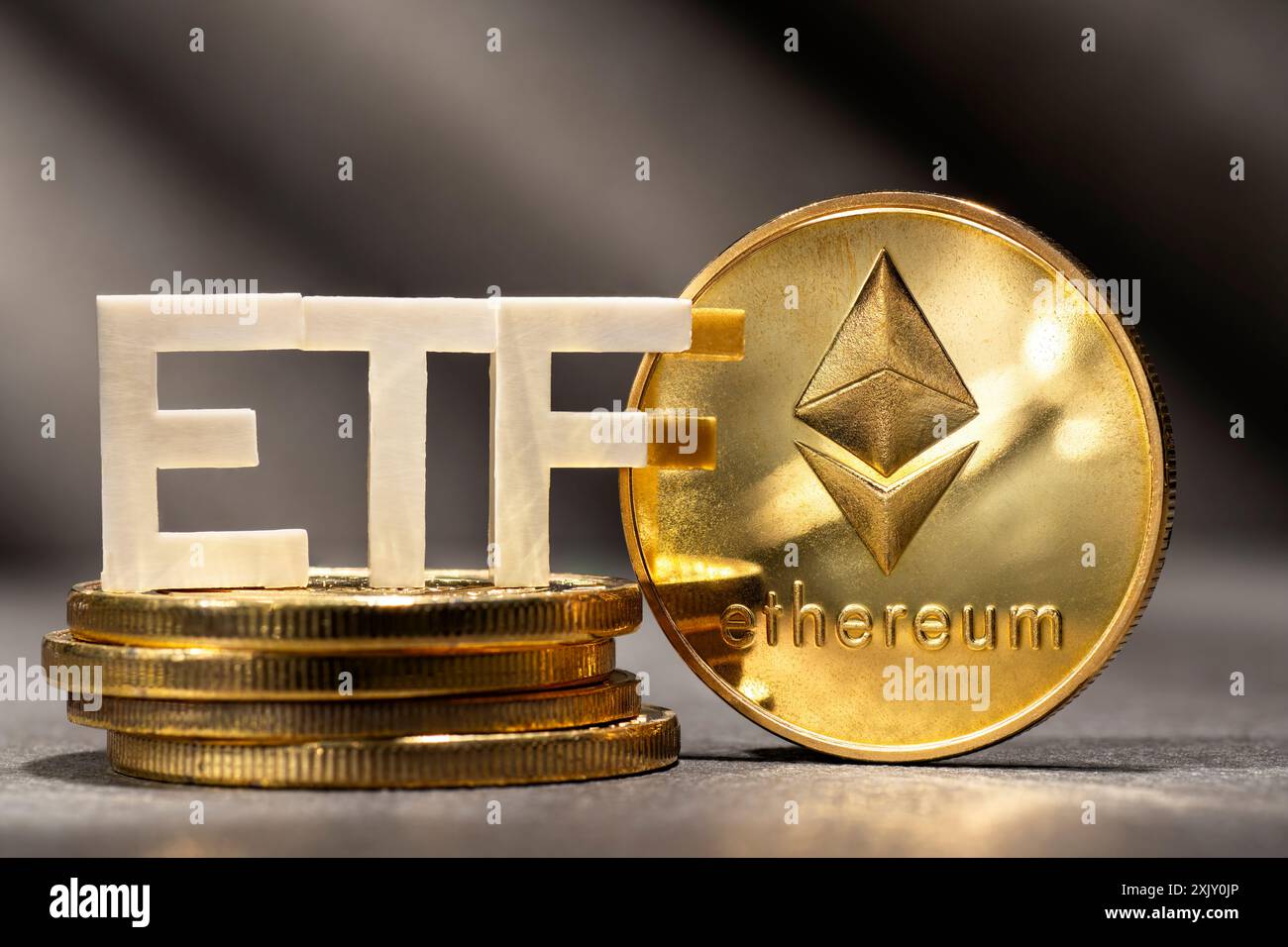 Negoziazione di ETF sulla criptovaluta etere in borsa Foto Stock