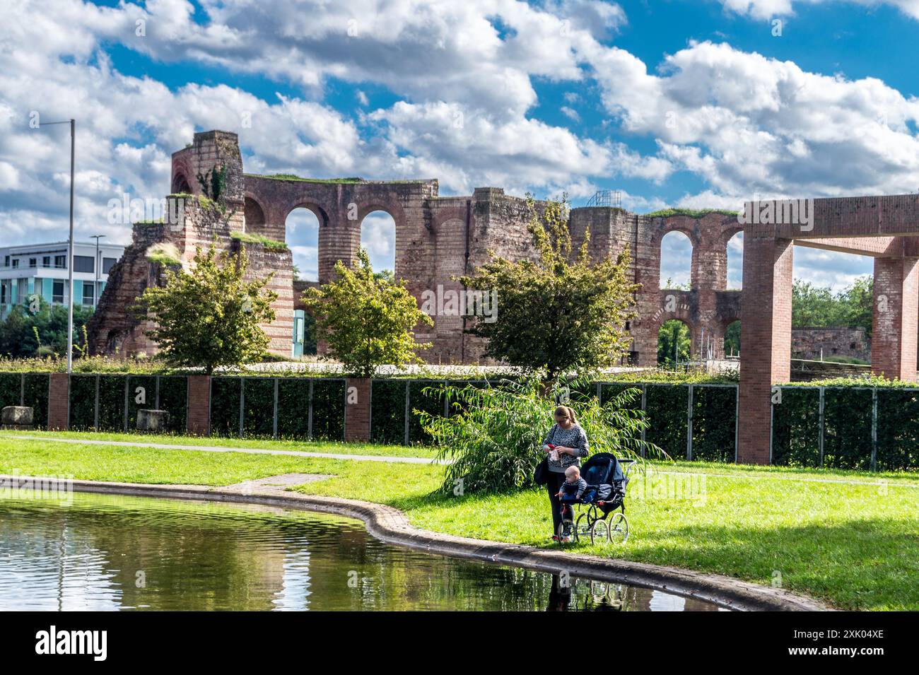 Kaiserthermen, terme imperiali romane di Treviri, 300-316 d.C., Treviri, Renania-Palatinato, Germania Foto Stock