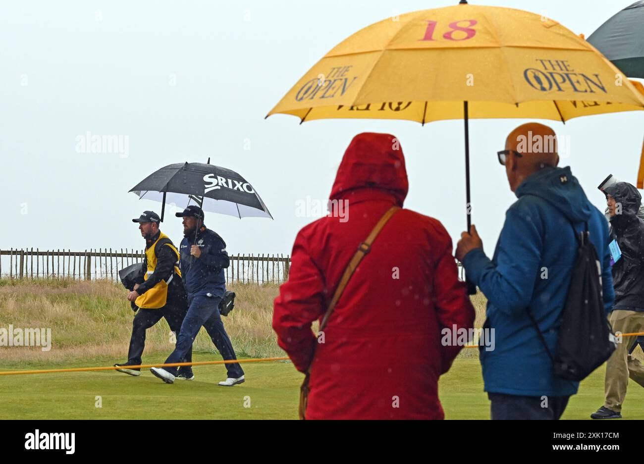 Troon, Scozia, Regno Unito. 20 luglio 2024. Shane Lowry sul 1° fairway del 3° round dell'Open, 20/07/24. Crediti: CDG/Alamy Live News Foto Stock